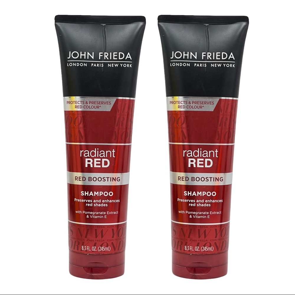 2 Pack John Frieda Radiant Red Boosting Shampoo 8.3 oz Pomegranate & Vit E